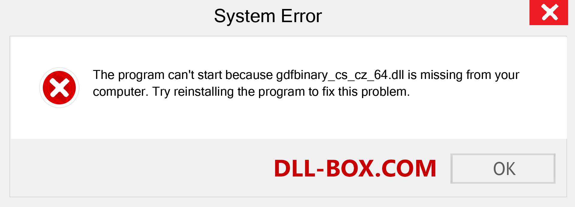  gdfbinary_cs_cz_64.dll file is missing?. Download for Windows 7, 8, 10 - Fix  gdfbinary_cs_cz_64 dll Missing Error on Windows, photos, images